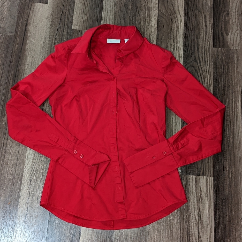 New York and Company Long Sleeve Button Down Collared Shirt